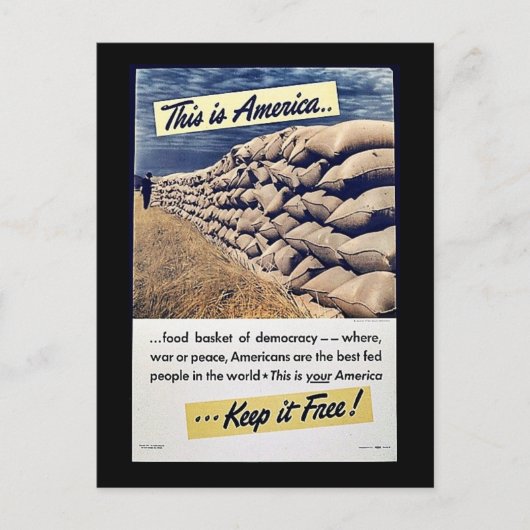 Carte Postale C'Est L'Amérique Qui La Garde Libre ! (Devant)