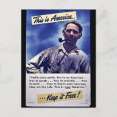 Carte Postale C'Est L'Amérique Qui La Garde Libre ! (Devant)