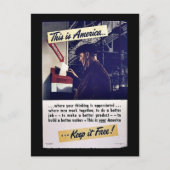 Carte Postale C'Est L'Amérique Qui La Garde Libre ! (Devant)