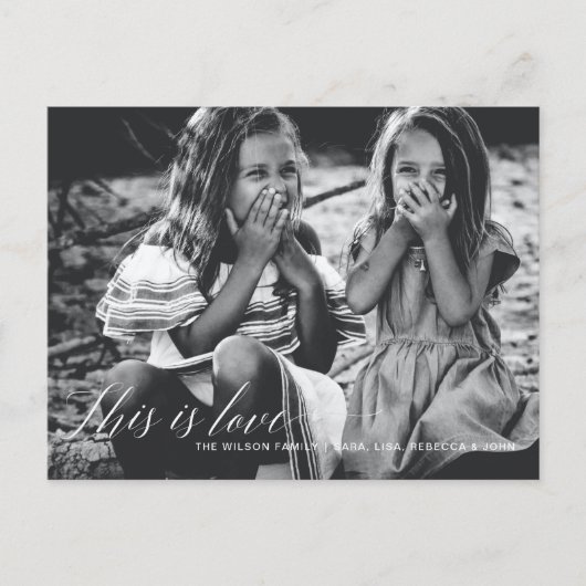 Carte Postale C'est l'amour Simple Script Photo Valentines Day (Devant)