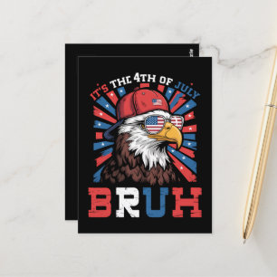 Carte Postale C'est le 4 juillet Bruh Aigle américain Patriotiqu