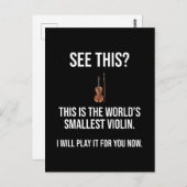 Carte Postale C'Est Le Plus Petit Violon Sarcastique Du Monde (Devant / Derrière)