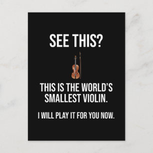 Carte Postale C'Est Le Plus Petit Violon Sarcastique Du Monde