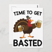 Carte Postale C'est l'heure de se faire arroser drôle de bière d (Devant / Derrière)