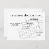 Carte Postale C'est l'heure des élections générales en Californi (Devant / Derrière)