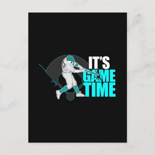 Carte Postale C'est l'heure du jeu - Baseball (Devant)
