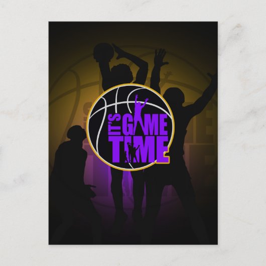 Carte Postale C'est l'heure du jeu - Purple & Gold (Devant)