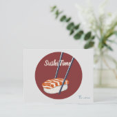 Carte Postale C'est l'heure du sushi, sushi (Debout devant)
