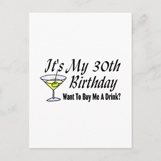Carte Postale C'est mon 30e anniversaire (Devant)
