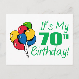 Carte Postale C'est mon 70e anniversaire (Ballons)