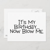 Carte Postale C'est mon anniversaire maintenant soufflez-moi (Devant / Derrière)