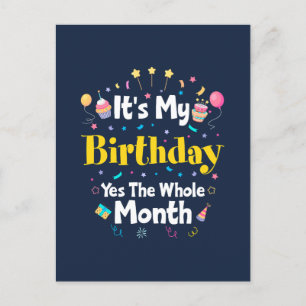 Carte Postale C'est mon anniversaire Oui L'invitation du mois en