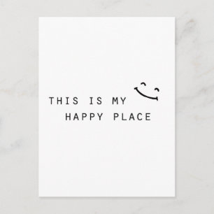 Carte Postale c'est mon endroit heureux design simple moderne