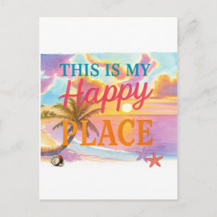 Carte Postale C'est mon endroit heureux - Plage Tropicale