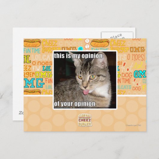 Carte Postale c'est mon opinion (Devant / Derrière)