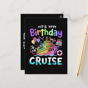 Carte Postale C'est mon voyage de vacances en croisière Tie Dye