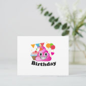 Carte Postale C'est My Birthday Poop Emoji kids Boy Party (Debout devant)