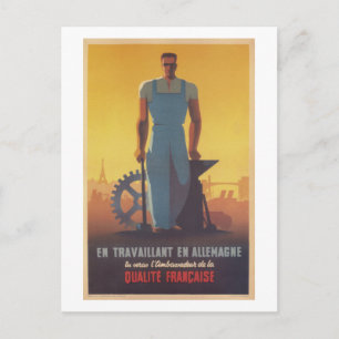 Carte Postale C'est notre drapeau. Battez-vous pour lui. Travail