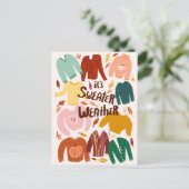 Carte Postale C'est plus doux Météo Automne Automne Saison Cute (Debout devant)