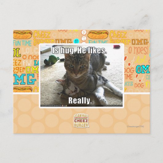 Carte Postale C'est serré. Il aime. (Devant)