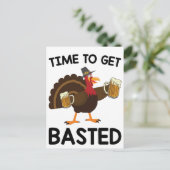 Carte Postale C'est temps de se faire arroser Dinde de Thanksgiv (Debout devant)