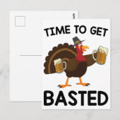 Carte Postale C'est temps de se faire arroser Dinde de Thanksgiv (Devant / Derrière)