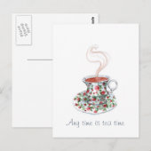 Carte Postale C'est toujours l'heure du thé (Devant / Derrière)