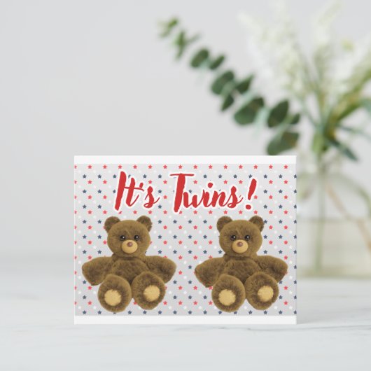 Carte Postale C'est Twins Faire-part de naissance (Debout devant)