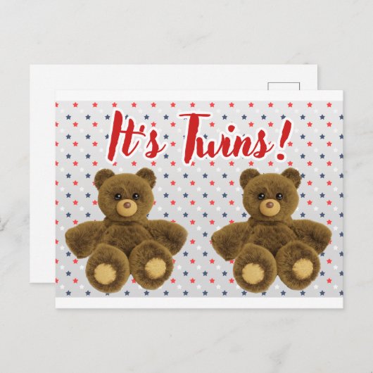 Carte Postale C'est Twins Faire-part de naissance (Devant / Derrière)