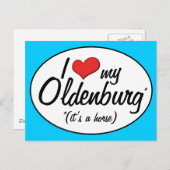 Carte Postale C'est un cheval ! J'aime mon Oldenbourg (Devant / Derrière)