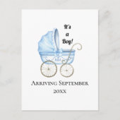 Carte Postale C'est un garçon ! Bébé bleu Faire-part de grossess (Devant)