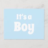 Carte Postale C'est un garçon, bleu clair, blanc faire-part bébé (Devant)
