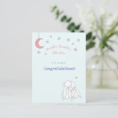 Carte Postale C'est un garçon ! Félicitations - Lapins mignons (Debout devant)