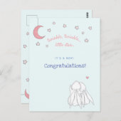 Carte Postale C'est un garçon ! Félicitations - Lapins mignons (Devant / Derrière)