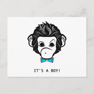 Carte Postale c'est un garçon! monsieur singe