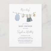 Carte Postale C'est un garçon Vêtements simples Aquarelle Baby s (Devant)