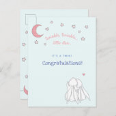 Carte Postale C'est un jumeau ! Félicitations - Mignons lapins (Devant / Derrière)