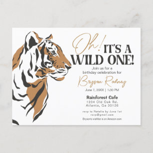 Carte Postale C'est un sauvage tigre jungle premier anniversaire