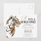 Carte Postale C'est un sauvage tigre jungle premier anniversaire (Devant / Derrière)