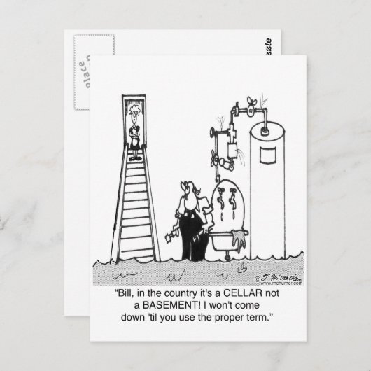 Carte Postale C'est une cave inondée, pas un sous-sol (Devant / Derrière)