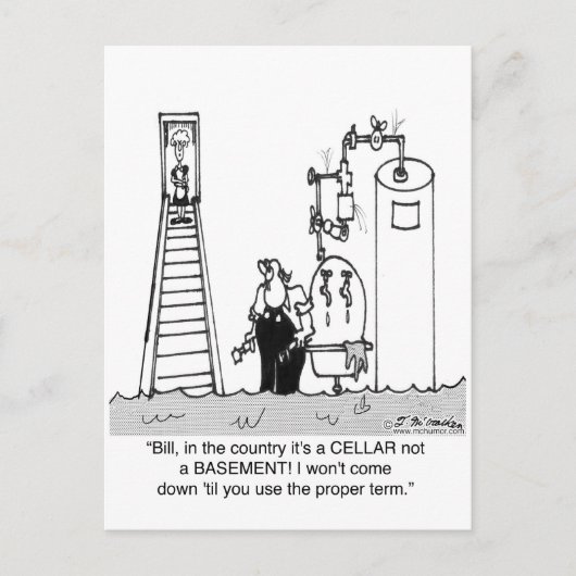 Carte Postale C'est une cave inondée, pas un sous-sol (Devant)