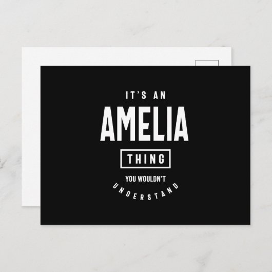 Carte Postale C'est une chose Amelia : cadeau de prénom personna (Devant / Derrière)