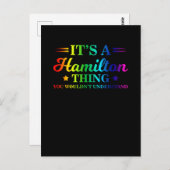 Carte Postale C'est une chose de Hamilton, vous ne comprendriez  (Devant / Derrière)
