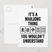Carte Postale C'est une chose de Mahjong que vous ne comprendrie (Devant / Derrière)