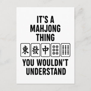 Carte Postale C'est une chose de Mahjong que vous ne comprendrie