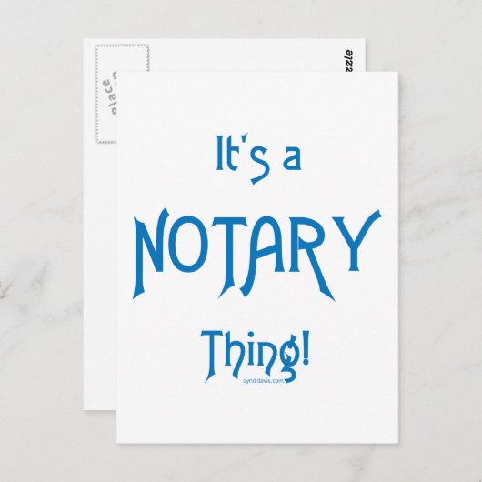 Carte Postale C'est une chose de notaire (Devant / Derrière)