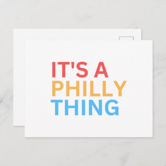 CARTE POSTALE C'EST UNE CHOSE PHILLY (Devant / Derrière)