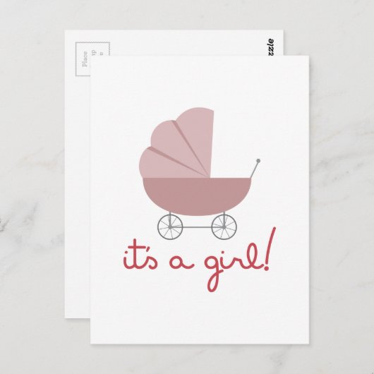 Carte Postale C'est une fille (Devant / Derrière)