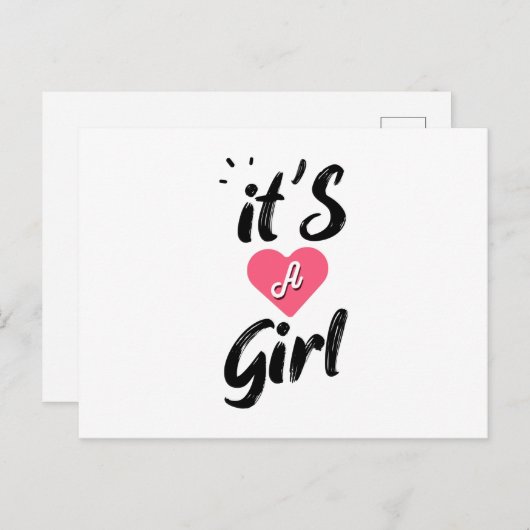 Carte Postale C'est une fille (Devant / Derrière)