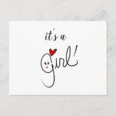 Carte postale C'est une fille (Devant)